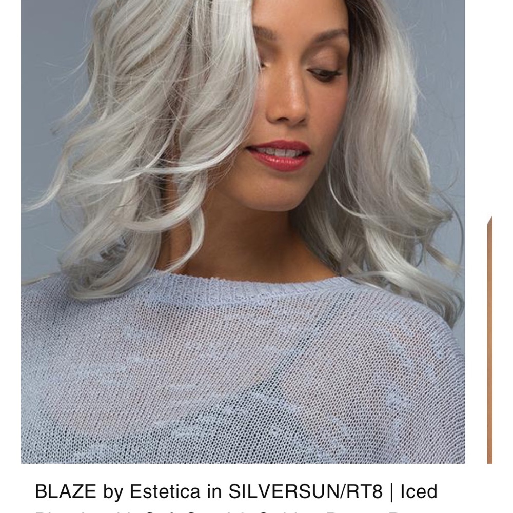 Estetica lace front wig with tags. Style:Blaze Color: SilversunRT8 rooted color